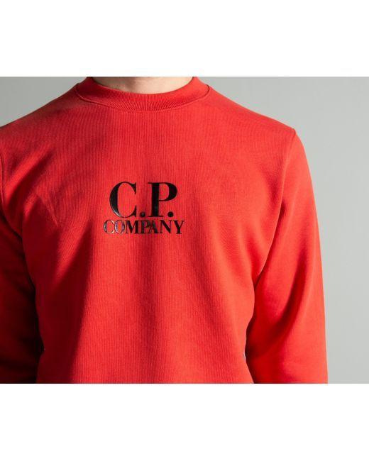 Large Red P Logo - C P Company Large Logo Sweat Orange in Orange for Men