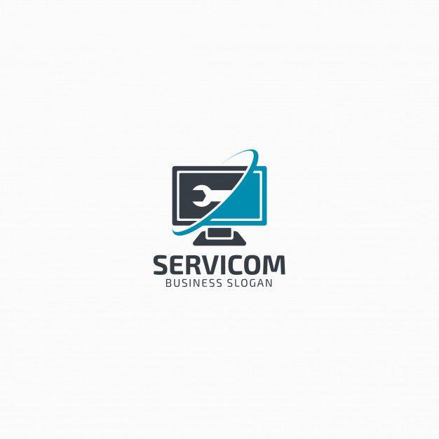 Computer Services Logo - Computer service logo template Vector | Premium Download