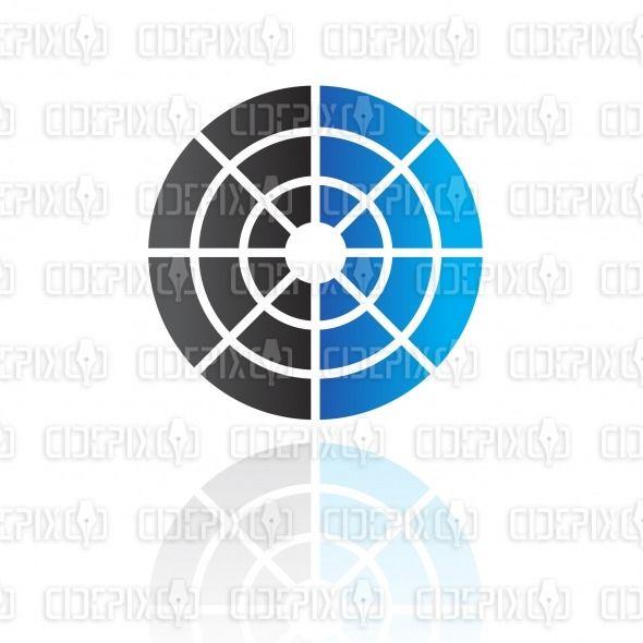 Blue Radar Logo - abstract black and blue round radar logo icon | Cidepix