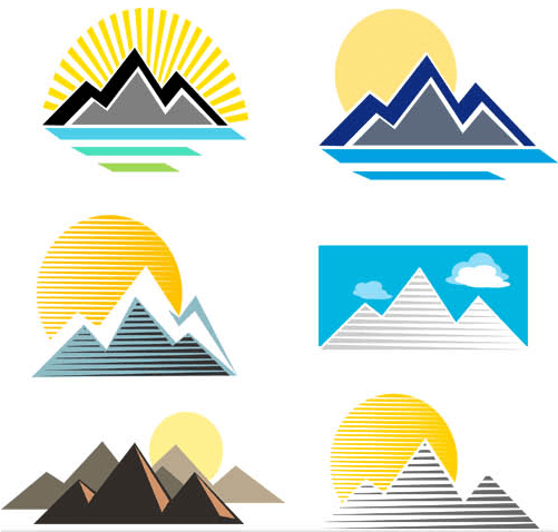 3 Mountain Logo - Stylish Mountains Logo 3 | AI format free vector download ...
