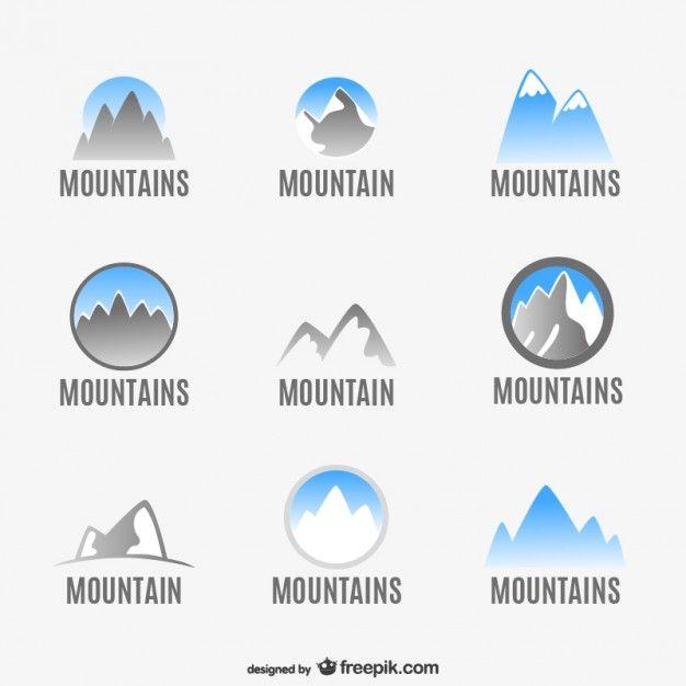 3 Mountain Logo - Mountains logo set Vector | Free Download