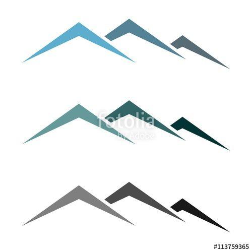 3 Mountain Logo - Simple Mountain, Hill, Canyon Logo Template v.3 Stock image