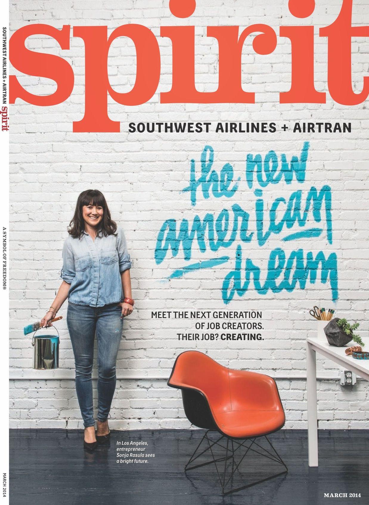 Southwest Airlines Magazine Logo - Spirit Magazine - March 2014