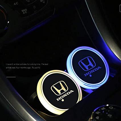 Colorful Honda Logo - LED Car Cup Holder Lights, Car Logo Coaster with 7