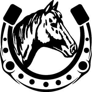 Horse Head in Horseshoe Logo - horsehead horseshoe :: Horseshoe Decals :: WESTERN & RODEO :: Decals ...