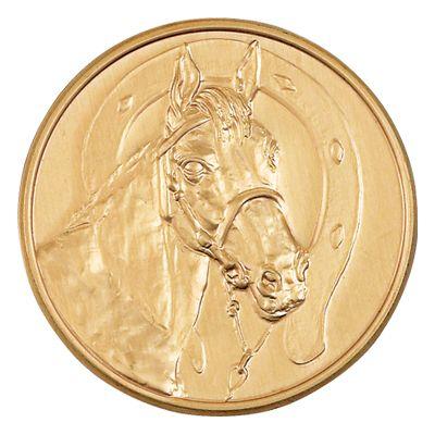 Horse Head in Horseshoe Logo - Inch Stamped Horse Head and Horseshoe Medallion Insert Disc