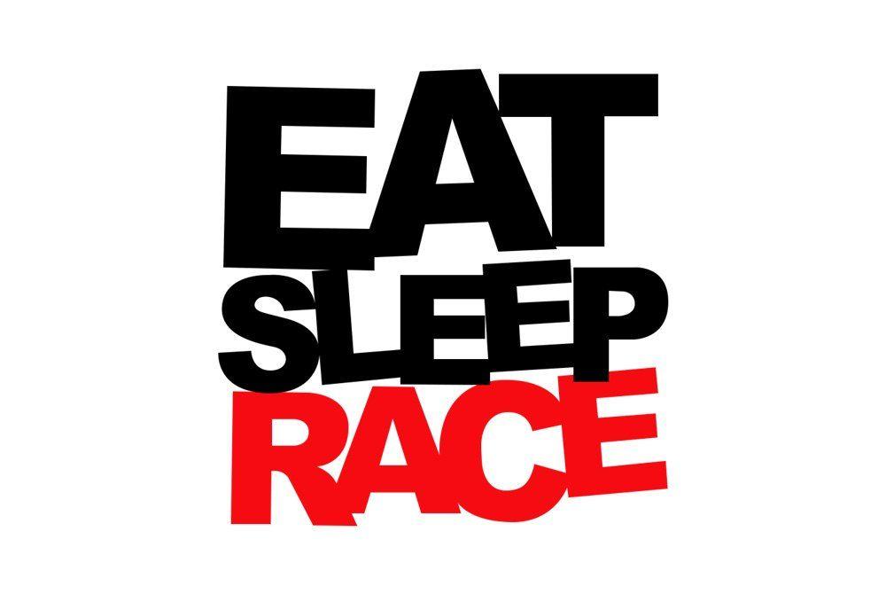 Red and White Race Logo - Eat Sleep Race® 157 Red Logo Keychain