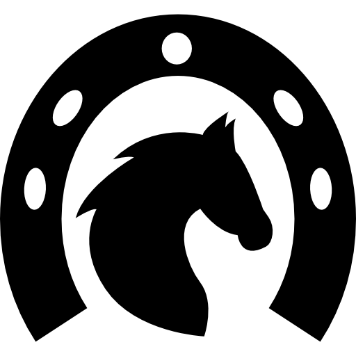 Horse Head in Horseshoe Logo - Horse head in a horseshoe Icon