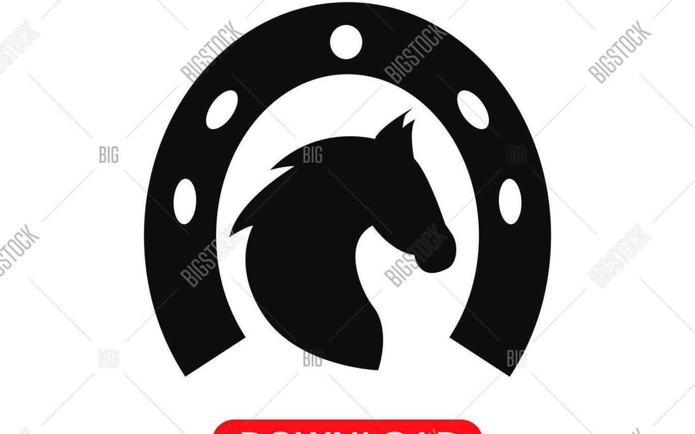 Horse Head in Horseshoe Logo - Horse Head Horseshoe Vector & Photo (Free Trial) Bigstock | Hot ...