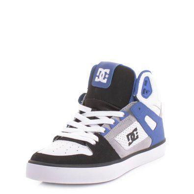 Black and White DC Shoes Logo - Buy Mens DC shoes Spartan Hi Black Blue White Trainers SIZE 6-12 in ...