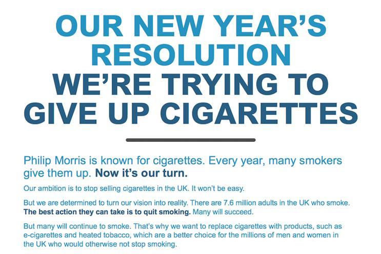 Philip Morris Tobacco Logo - We're trying to give up cigarettes', says Philip Morris ad