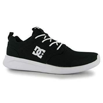 Black and White DC Shoes Logo - DC Shoes Midway Trainers Mens Black/White Casual Sneakers Shoes ...