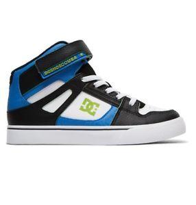 Black and White DC Shoes Logo - DC SHOES PURE HIGH TOP SE EV BLACK BLACK WHITE YOUTH TRAINERS
