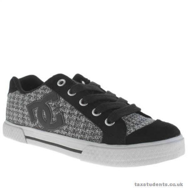 Black and White DC Shoes Logo - Women's Black & White Dc Shoes Chelsea Se Trainers Fabric 20098751 ...