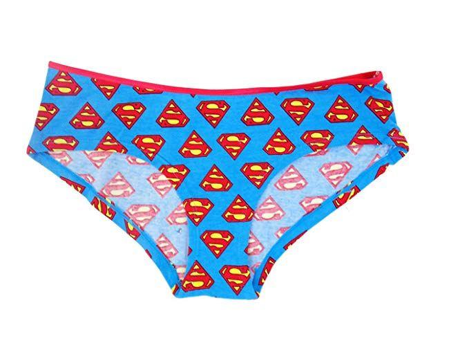 Blue P Logo - DC Comics Supergirl Logo Juniors Panty Blue XL: Clothing