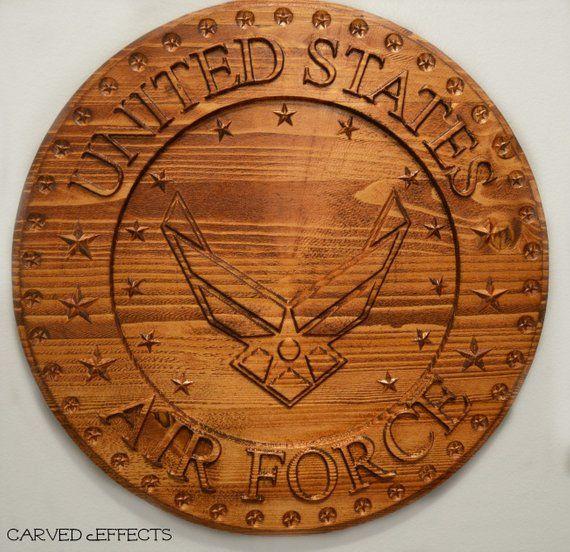 Air Force Official Logo - US AIR FORCE official logo rustic decor military pride 3D