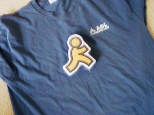 AOL Man Logo - NEW SEALED Collectible Vintage AOL AIM Running Man AMERICA ONLINE T ...