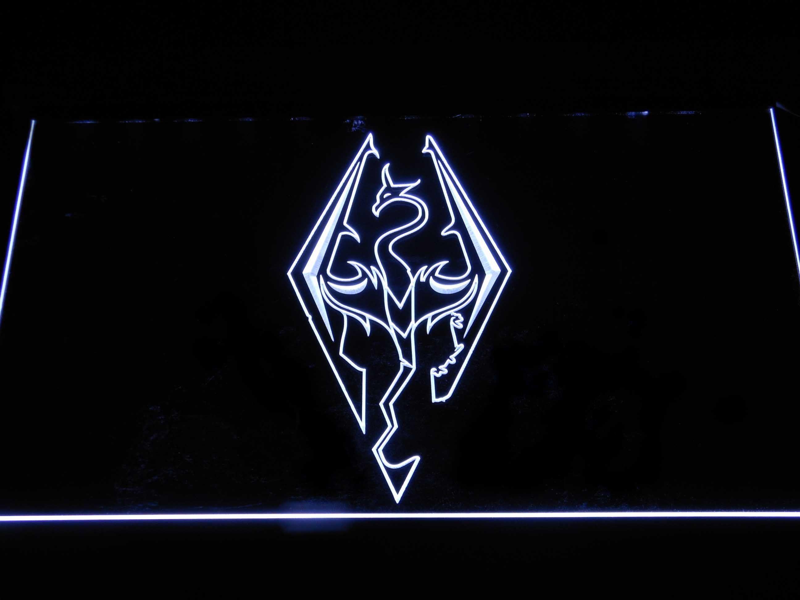 Skyrim Logo - Skyrim Dragon Logo LED Neon Sign | SafeSpecial