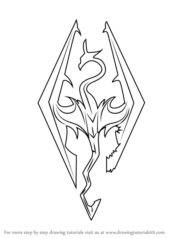 Skyrim Logo - Learn How to Draw Skyrim Logo (The Elder Scrolls V: Skyrim) Step by ...