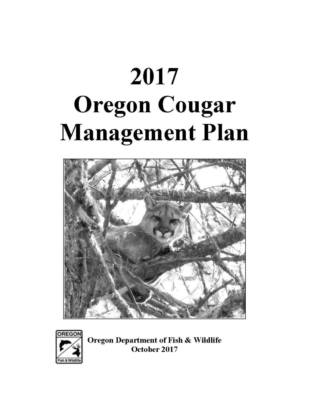 Oregon Department of Fish and Wildlife Logo - Oregon cougar management plan, by the Oregon Department of Fish