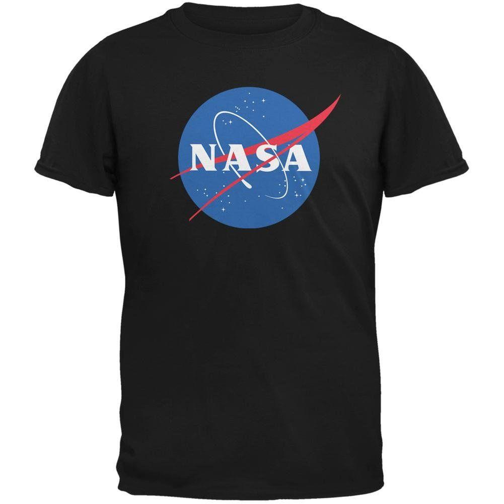 High Quality NASA Logo - Amazon.com: NASA Logo Black Adult T-Shirt: Clothing