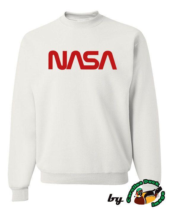 High Quality NASA Logo - NASA Sweater, NASA Worm Logo High Quality Soft Unisex Crew Neck ...
