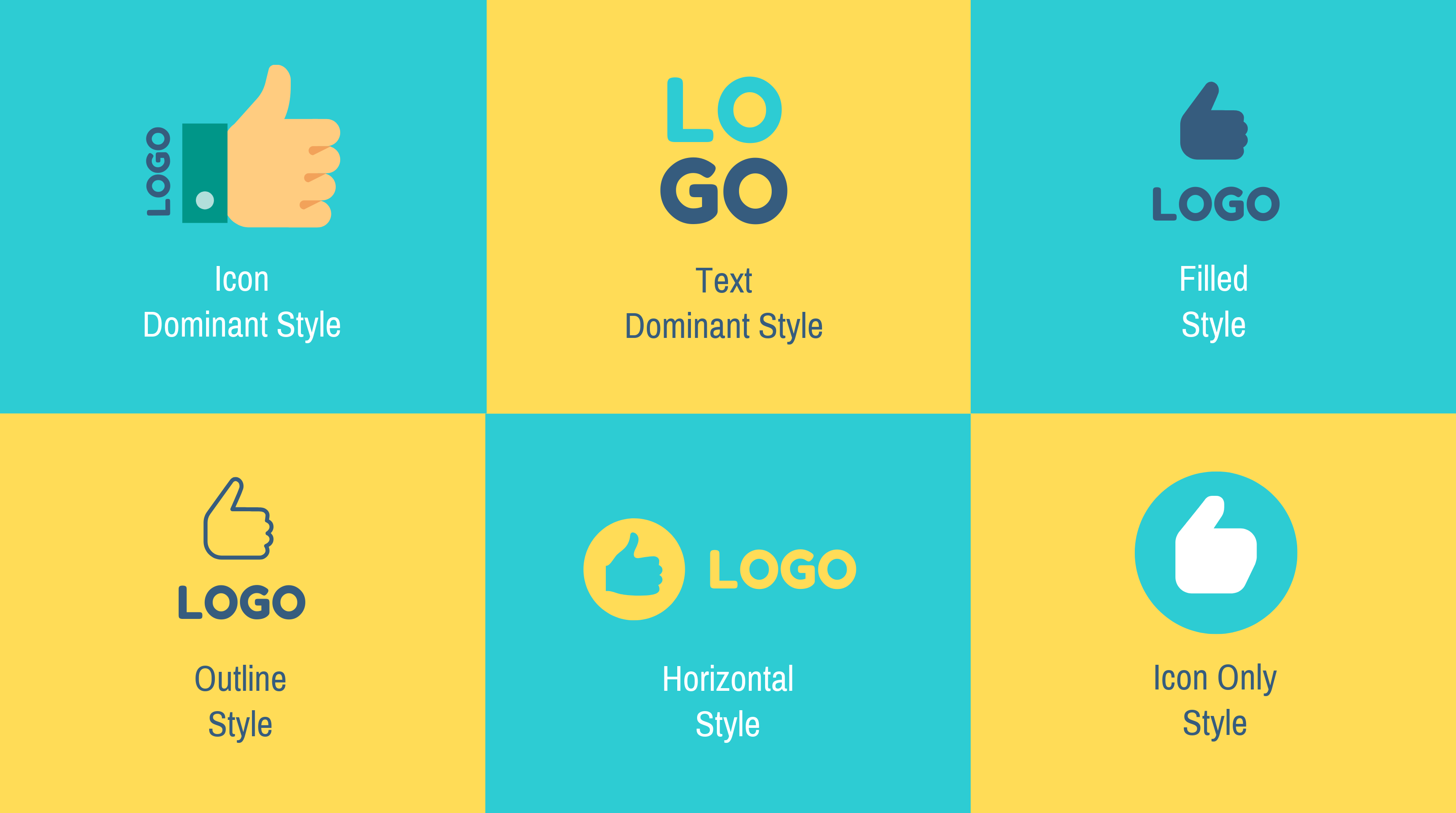 Turquoise and Yellow Logo - What Logo Styles Do Consumers Trust Most? Study + Infographic