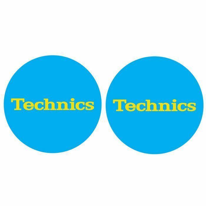 Turquoise and Yellow Logo - Technics Simple T4 Slipmats (blue with yellow logo, pair ...