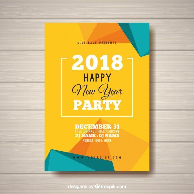 Turquoise and Yellow Logo - New year's party abstract poster in yellow and turquoise Vector