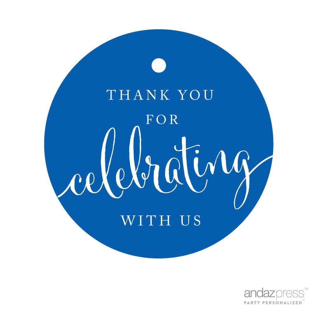 Royal Blue Circle Logo - Andaz Press Circle Gift Tags, Thank You For Celebrating