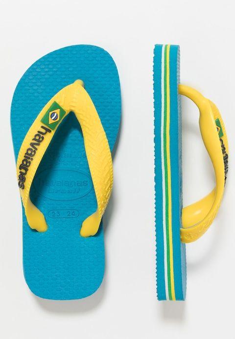Turquoise and Yellow Logo - Havaianas BRASIL LOGO - Pool shoes - turquoise/citrus yellow ...