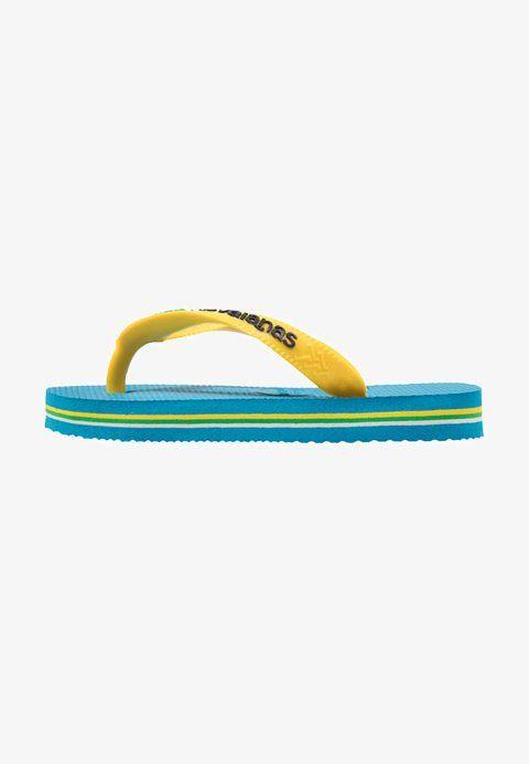 Turquoise and Yellow Logo - Havaianas BRASIL LOGO Shoes Citrus Yellow