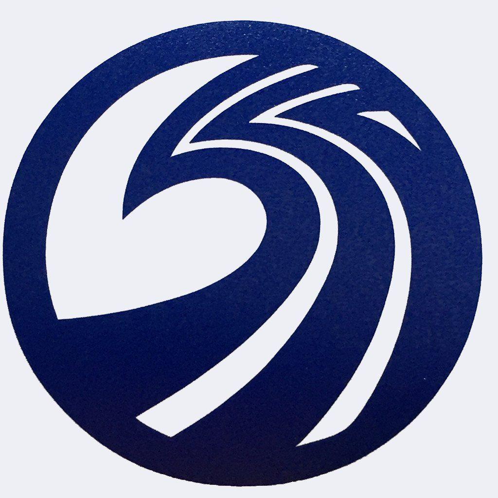 Royal Blue Circle Logo - Seaside Surf Shop Wave Logo Die Cut- 3 Royal Blue