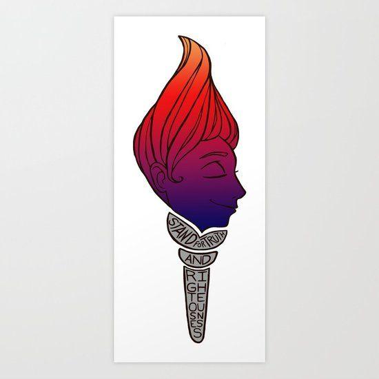 Red Torch Logo - LDS YW Logo Red Torch Art Print