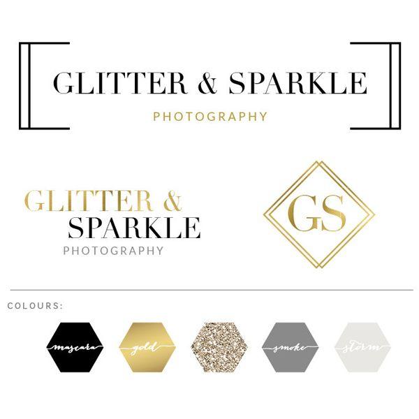 Sparkle Logo - Glitter & Sparkle Logo Set - Macarons and Mimosas