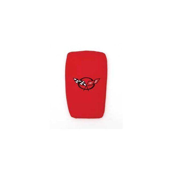 Red Torch Logo - Corvette Armrest, Torch Red With Black Logo, 2000 2004