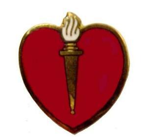 Red Torch Logo - Details about Enameled Brass Heart Torch Cap Lapel Pin Society Emblem Logo  Vintage