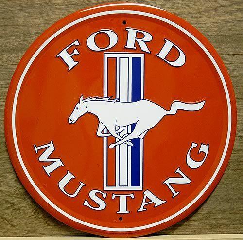 Old Ford Mustang Logo - FORD MUSTANG LOGO ROUND SIGN - Old Time Signs