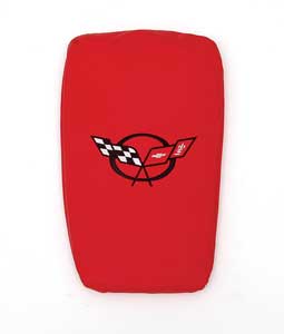 Red Torch Logo - C5 Corvette Glove Box Cover, Torch Red, With Black C5 Logo, 2000 2004