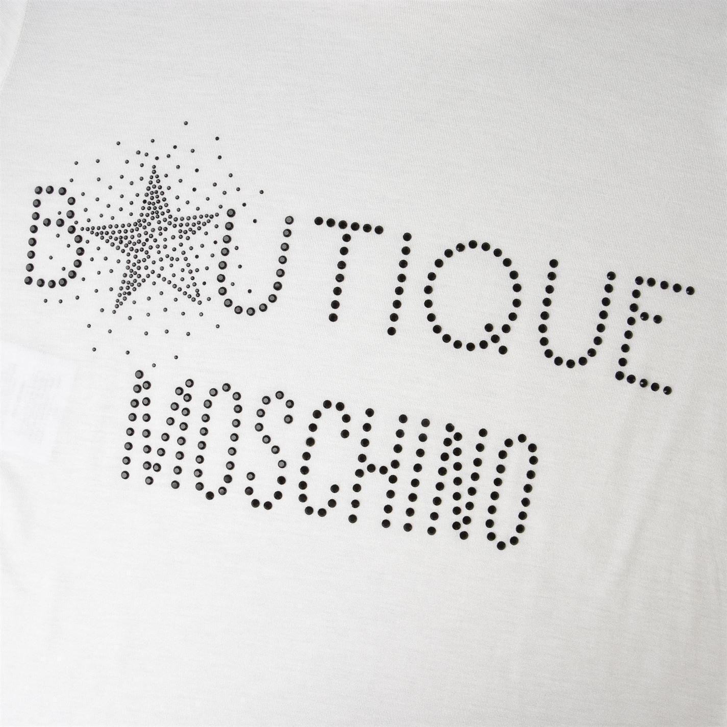 Sparkle Logo - Boutique Moschino Sparkle Logo T Shirt in White