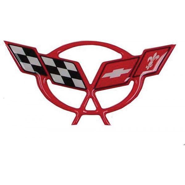 Red Torch Logo - Corvette C5 Torch Red 3D Domed Logo Decal 3.25