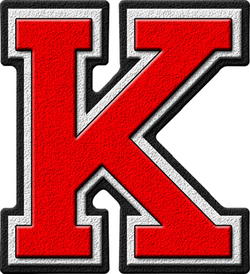 Red Letter K Logo - Presentation Alphabets: Scarlet Red Varsity Letter K