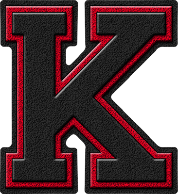 Red Letter K Logo - Presentation Alphabets: Black & Cardinal Red Varsity Letter K