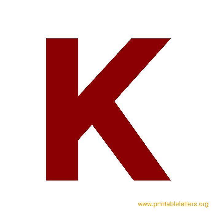Red Letter K Logo - Printable Bold Letters. Printable Alphabet Letters