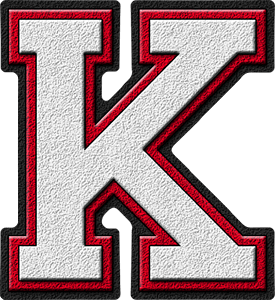 Red Letter K Logo - Presentation Alphabets: White & Cardinal Red Varsity Letter K