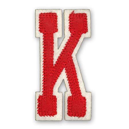 Red Letter K Logo - Alphabet varsity college style Letters iron on motif Red Letter K ...