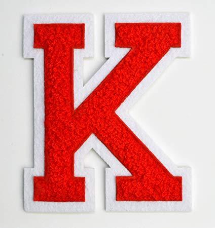 Red Letter K Logo - Amazon.com: Varsity Letter Patches - Red Embroidered Chenille ...