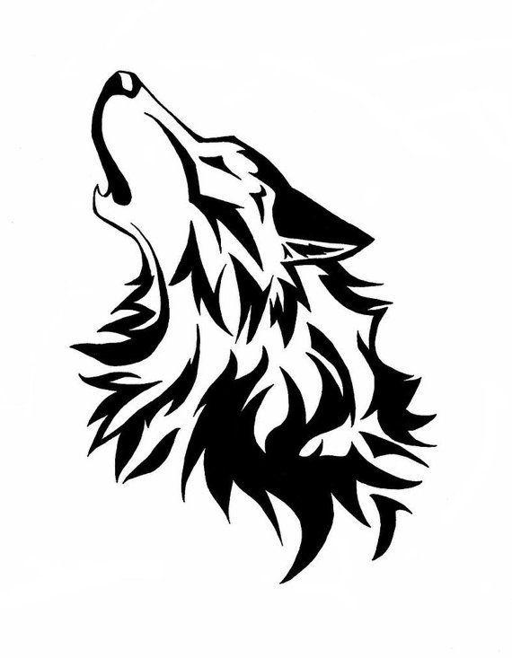 Black and White Drawing of a Wolf Logo - wolf head stencil (for the top of robb's body) | Game of Thrones ...