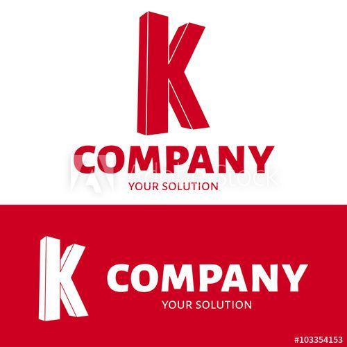 Red Letter K Logo - Vector letter K logo. Brand logo K for the company in the form of 3D