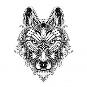 Black and White Drawing of a Wolf Logo - LogoDix